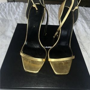 Women’s gold Opyum Saint Laurent shoes, size 37, 100% authentic